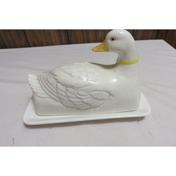 VINTAGE MIDCENTURY OTAGIRI Little Daffy GOOSE BUTTER DISH - Picture 4 of 4